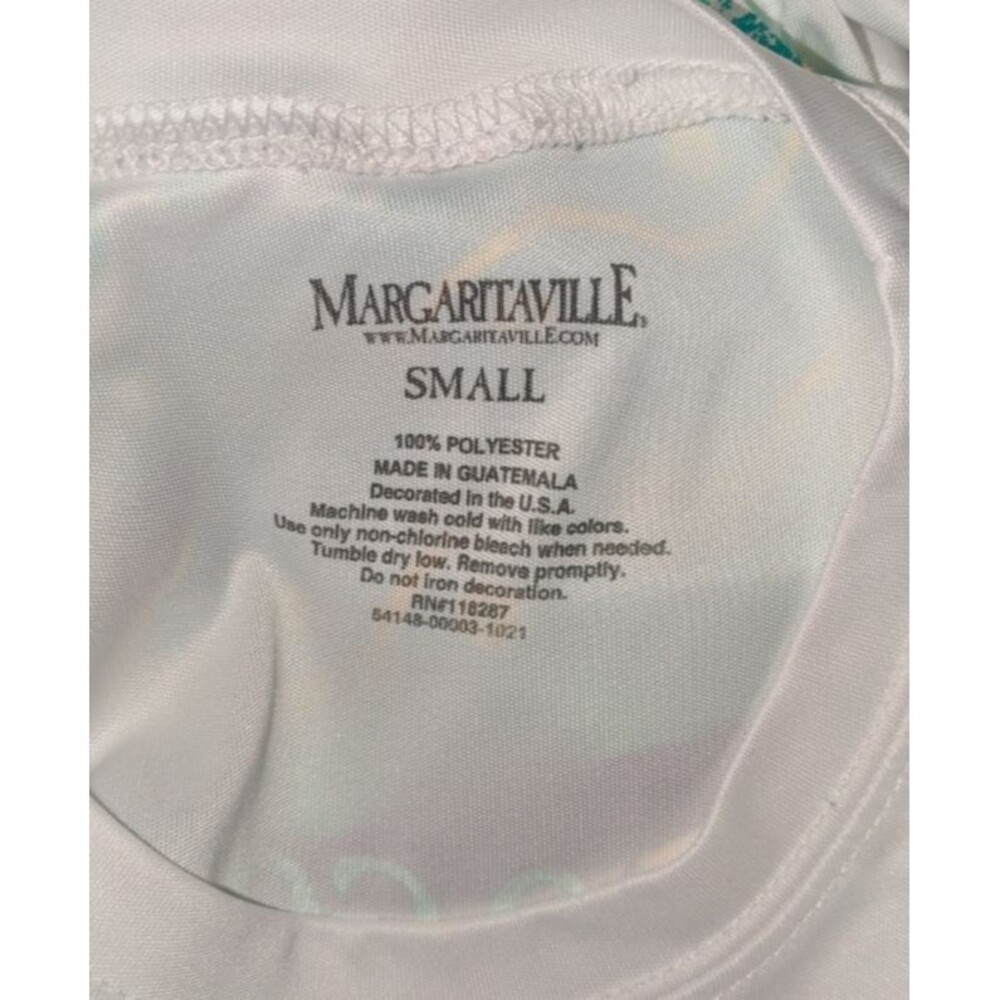 Margaritaville Sun Shirt S Men's White Quick Dry UPF 50+ Long Sleeve Turtle - Picture 7 of 8
